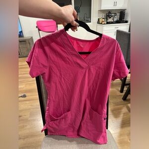 Hot pink scrub top
